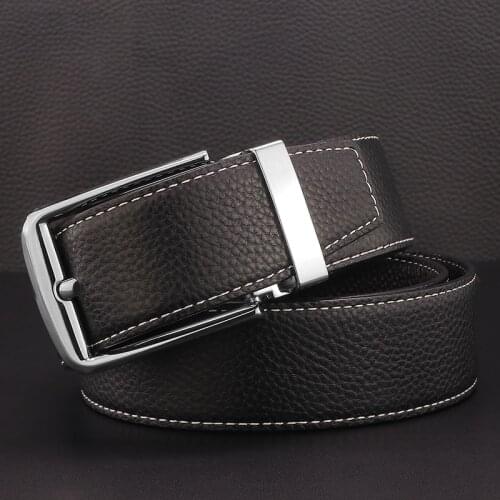 High Quality Black Belt Designer Luxury Brand Leather Fashion Pin Buckle Belt Men Youth Cintos Masculinos
