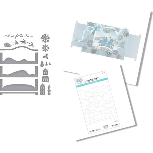 Christmas Santa Sleigh Windows House Snowflakes Metal Cutting Die Scrapbook Embossed Paper Card Album Craft Template Cut Die