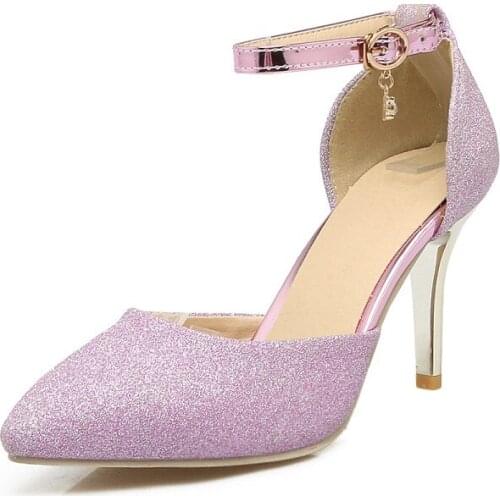Big Size Pointed Sequin High Heel Sandals high heels sandals women shoes woman summer ladies