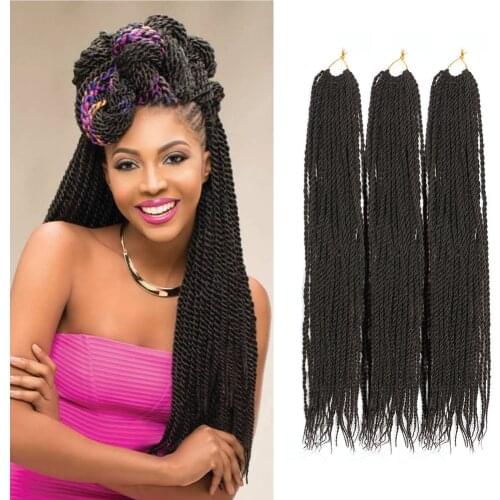 Senegalese Twist Braiding Hair Crochet Braids Synthetic Crochet Hair Extensions Rainbow Ombre Three Tones Kanekalon For Women