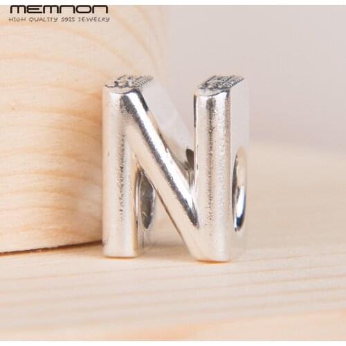 New collection 925 letter N alphabet Letter charms 925 sterling silver charm fit beads Bracelets Necklaces DIY jewelry for women