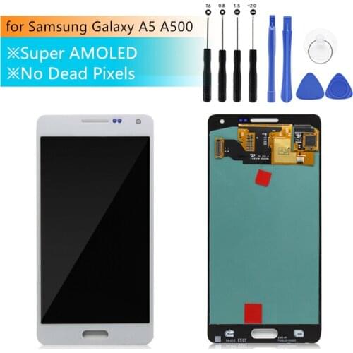 Super AMOLED LCD Display For Samsung Galaxy A5 2015 LCD Display Touch Screen Assembly with Sticker A500 A500H A500F A500M
