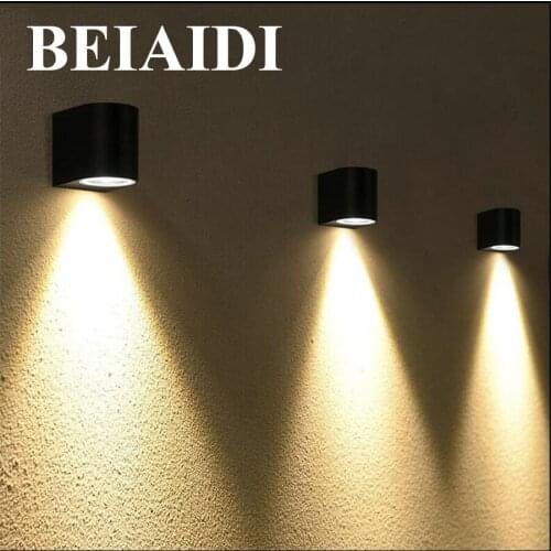 BEIAIDI 3W 6W Outdoor Led Wall Light Waterproof Courtyard Garden Porch Corridor Light Modern Nordic Surface Mounted Wall Sconces
