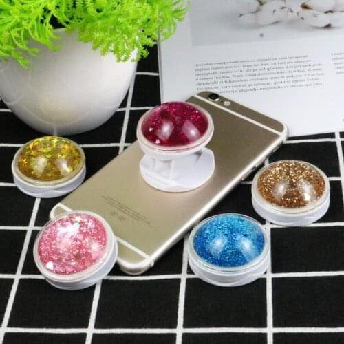 Universal phone holder 3D Colorful Liquid Glitter Phone Stand Expanding Grip Finger Phone holder Grip phone holder ring socket