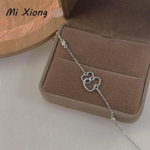 Mi Xiong Double Gourd 925 Sterling Silver Bracelets for Womens Bangle Charm Luxury Jewelry Elegant Exquisite Party Wedding Cute