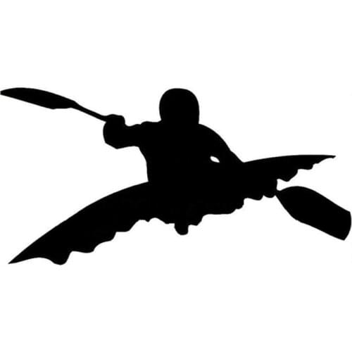 18*9CM KAYAKING Car Sticker Decals Waterproof Motorcycle Stickers Car Styling Accessories Black/Silver C2-0284
