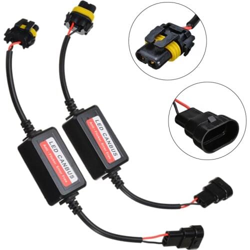 2Pcs/Set 9005 9006 LED Headlight Decoder Fog Light No Error Load Headlight Resistor Warning Canceller Wire Harness Adapter