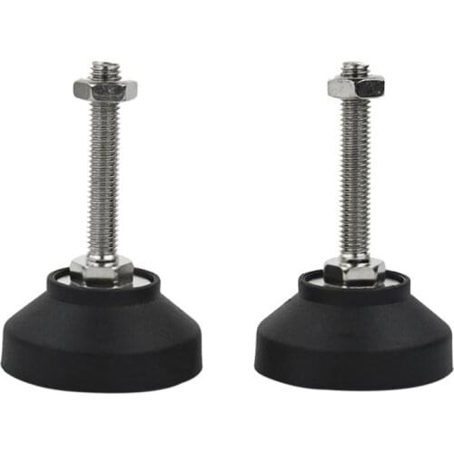 2Pcs Adjustable Threaded Pole Leveling Foot Furniture Glide M8x50mm