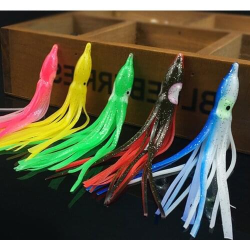 20/10pcs/lot Fishing Soft Octopus Lures Skirts 11CM Luminous Sea Fishing Squid Lure Jig Soft Bait for Fishing Tackle Accessories