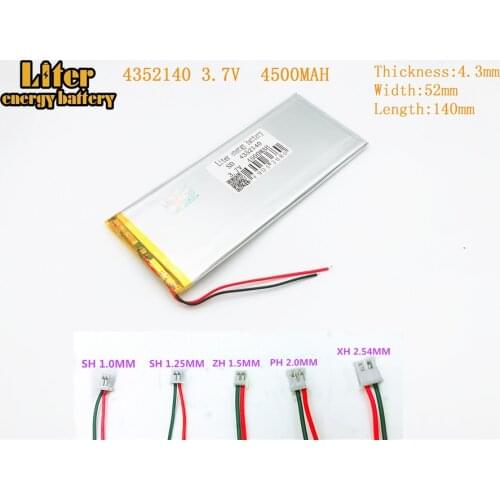 3.7V 4352140 4500mah lithium polymer battery 4500MAH 3.7V 4352140 PLUG polymer rechargeable battery