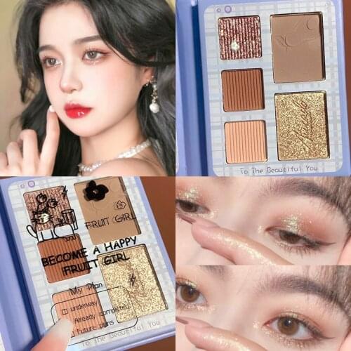 5-color Matte Shimmer Eye Shadow Plate Multifunctional Eye Shadow Higtlight Easy To Color Glitter Eye Shadow Plate TSLM1