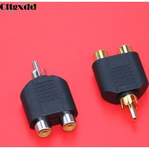 Cltgxdd RCA Y Splitter AV Audio Video Plug Converter 1 Male to 2 Female audio Adapter Kit Lotus AV Jack RCA Plug