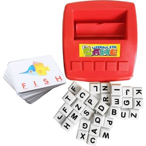 Children Kids Learning English Alphabet Word Puzzle Games Flash Card Vocabulary Word Picture Match Game Early Education Game Toy