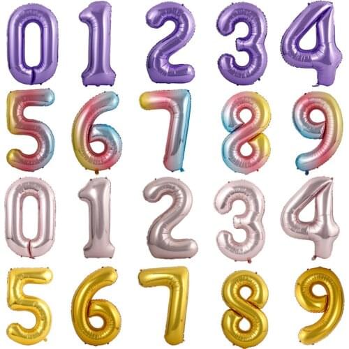 40Inch Large Foil Birthday Balloons Helium Number Balloon 0 1 2 3 4 5 6 7 8 9 Happy Birthday Party Decorations Shower Big Ballon