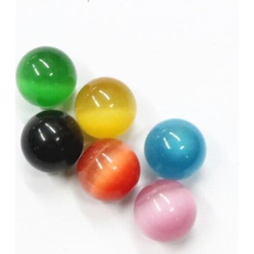 HUANHUAN Jewelry 16mm Stone Beads Multicolor Crystal Ball Opal Wholesale 5PCS Cristal Cat Eyes No Hole Ornament Jewellery B3262