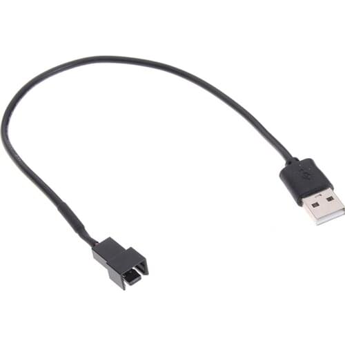 1Pc 5V 30cm 3/4 Pin Computer PC Fan Power Cable Connector Adapter Connect 3pin Or 4pin Fan To USB Adapter Cables