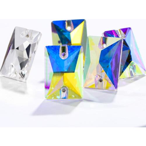 Flat Back Sew On Stones DIY Accessories Transparent Sew On Rhinestones Crystal Strass Flatback Dress Clothes Decoration