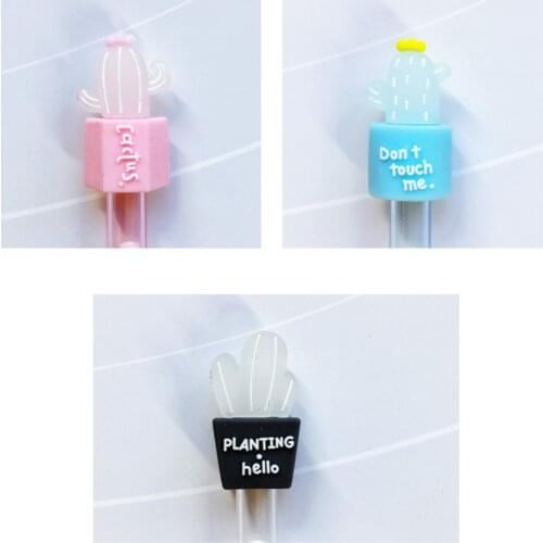 2pc Cartoon Gel Pen Creative Potted Cactus Black Pen Bullet Journal Accessories Office For School Supplies Korea Stationery