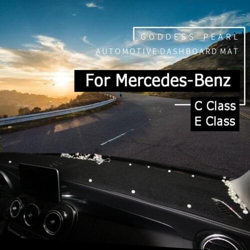 Car Dashboard Cover Dashmat For Mercedes-Benz C-Class E-Class Automobile Dash Mat Sun Shade Pad Carpet Anti-UV Non-slip