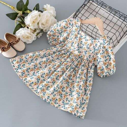 Baby Girls' summer clothes floral short-sleeved dresses for toddler children girls' clothing 1 2 3 4 5 6 birthday dress dresses