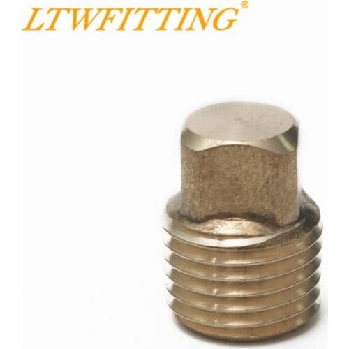 LTWFITTING Brass Pipe Square Head Plug Fittings 1/4" Male NPT Air Fuel Water Boat