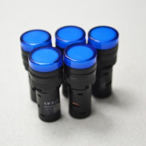 New 10pcs TOP 12V 24V 110V 220V 380V 16mm Blue LED Power Indicator Signal Light
