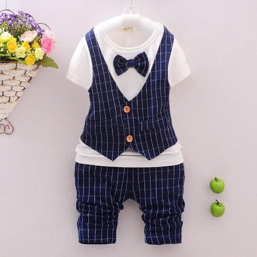 Small Childrens Clothing Private Short-sleeved Suits New 2017 Summer Children Suit Baby Cotton Sets