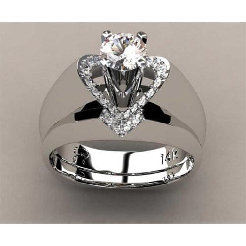 Original Zircon Heart Ring Fashion Love Heart Rings For Women Wedding Jewelry