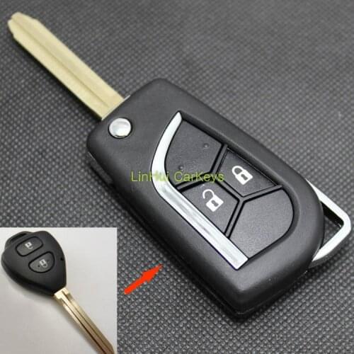 PINECONE for TOYOTA COROLLA CROWN CAMRY RAV4 Key Case 2 Buttons Uncut Blank Brass Blade Remote ABS Key Shell 1 PC