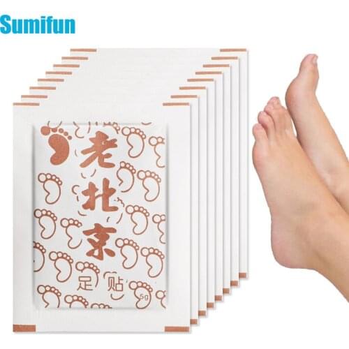 10Pcs Foot Patch Chinese Herbal Plaster Wormwood Moxibustion Body Detox Lose Weight Slimming Improve Sleep Relieve Fatigue