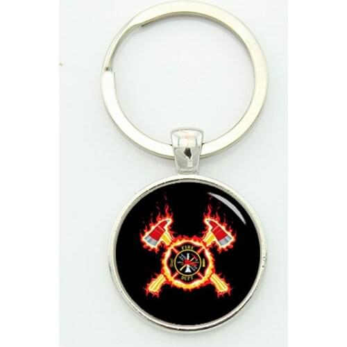 Charm firefighter badge key chain Maltese Cross Firemen Symbol of special gift can be custom Keychain Jewelry