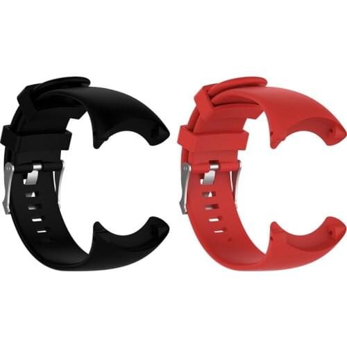 Watchband Silicone Replacement Wrist Band Strap for Suunto Core All Black Sports Watch