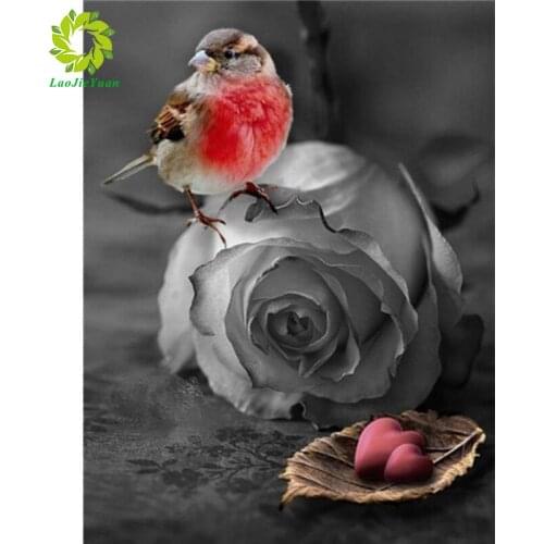 SNA New crystal Round diamond painting diy bird & flower diamond painting embroidery Home Decor dimond mosaic flowers for gift