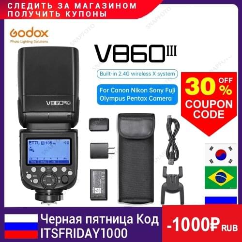Godox V860III V860IIIC V860IIIN V860IIIS Speedlite Camera Flash TTL HSS Flash for Canon Sony Nikon Fuji Olympus Pentax Camera