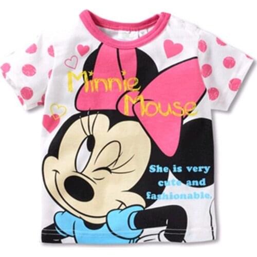 Childrens short sleeve t-shirt cotton t-shirts boy kid boys and girls tops shirts minnie Tshirt summer Cartoon Tshirts