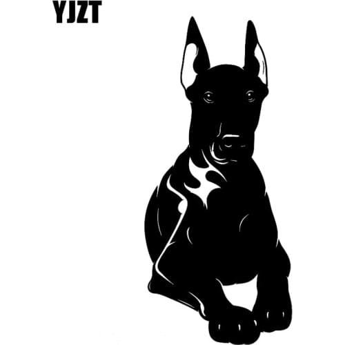YJZT 5.9CM*12.7CM Animal Dog Pet Decor Vinyl Car Sticker Decals Black/Silver C10-00364