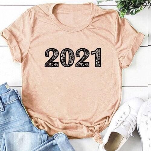 2021 Letter Printing Women T Shirt Casual Summer Short-sleeved Graphic Tees Shirt Femme Women Aesthetic Clothes Mujer Camisetas