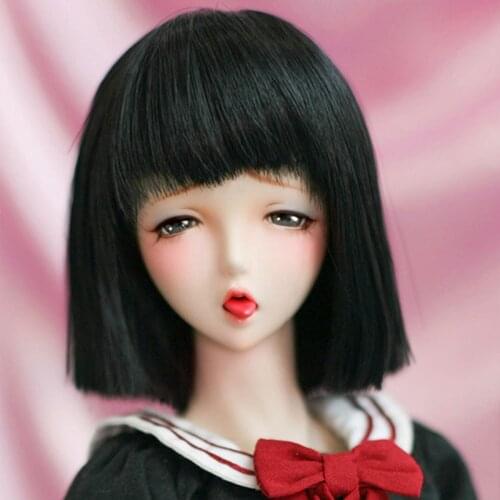 1/3 1/4 1/6 1/8 Black Short Lovely Style Hair High Temperature Wire BJD Doll Wig
