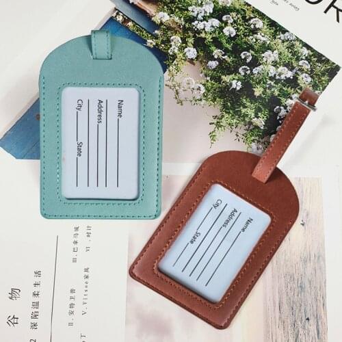 1 PCS PU luggage luggage tag tag bag pendant accessories portable PVC tag name ID bag identification tag supplies