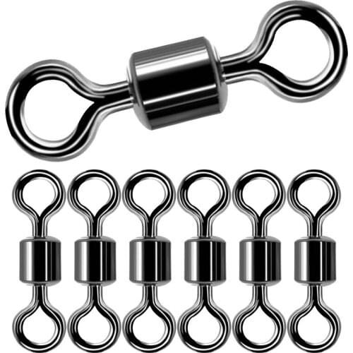 20Pcs/lot Stainless Steel Fishing Connector 8-word ring connector Rolling Swivel Solid Ring Fishing Hook Tools