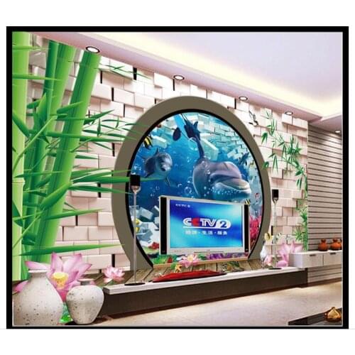 Customized 3d wallpaper 3d wall murals wallpaper 3D underwater world soft sofa backdrop stereo TV wall living room wallpaper
