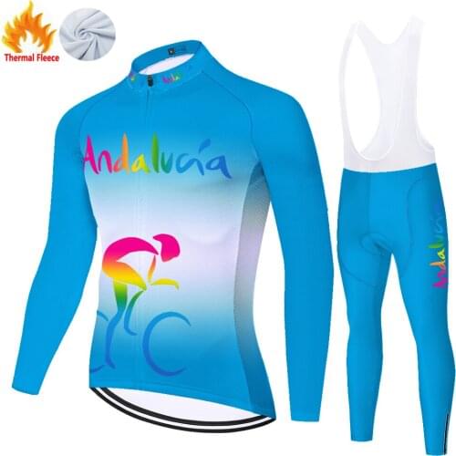 Andalucia Winter Thermal Fleece Estivo Camisa Masculina Maillot Hombre Equipos Ropa Ciclismo Conjunto Ciclismo Masculino