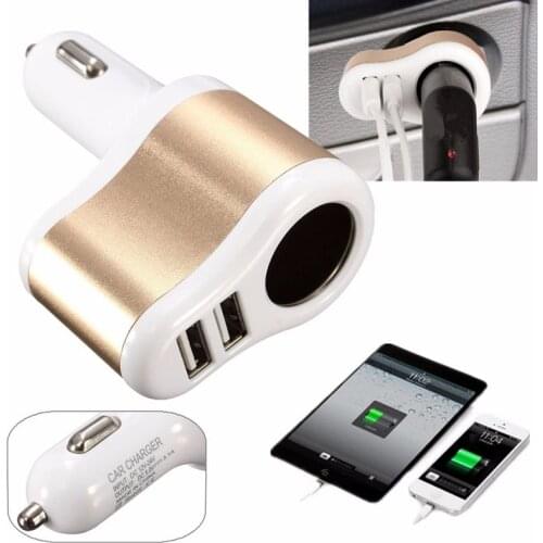 Free shippingDetails about 3 in1 Way Car Auto Cigarette Lighter Socket Splitter 2 USB Power Adapter Charger Free shippingnew