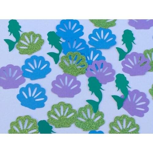 Glitter under the sea mermaid Confettis Nautical wedding birthday Table decor scrapbook scatters party decoartions