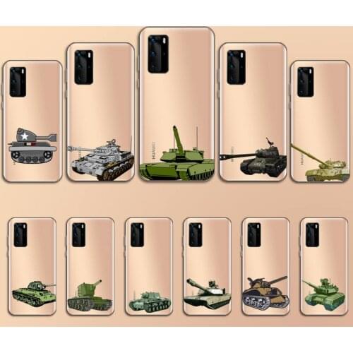 Tank Military military cartoon Phone Case Transparent for Huawei P honor 8 10i 20 30 40 smart 2019 protective shell capa