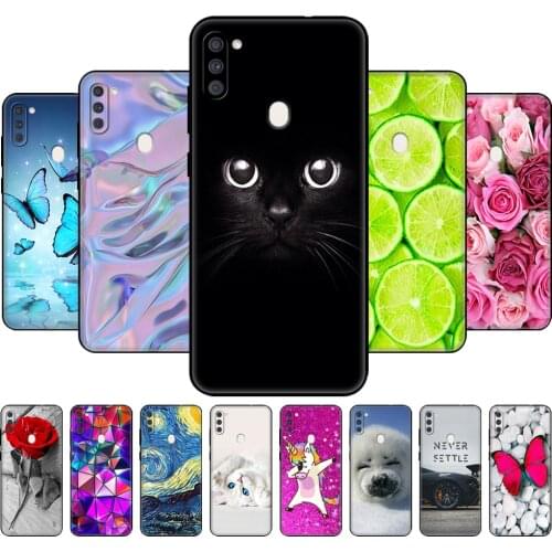 For Samsung A11 Case 6.4" Soft Silicon Back Phone Cover For Samsung Galaxy A11 GalaxyA11 A 11 a115 black tpu case animal dog