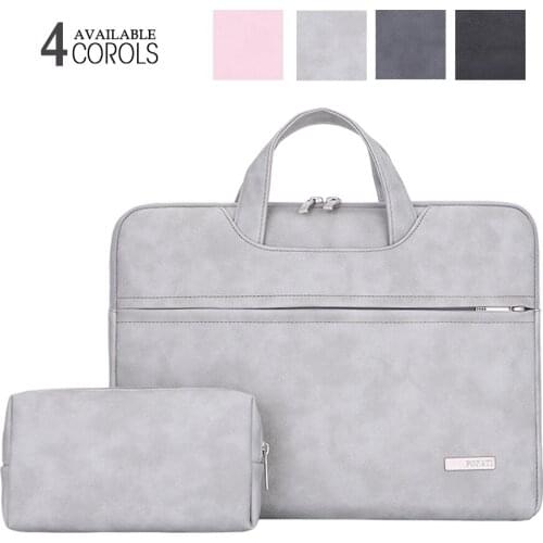 Laptop bag Soft PU Leather 13.3 15 Waterproof Sleeve For Macbook Air 13 Pro Retina 14 15.6Notebook Case Cover for Lenovo Dell