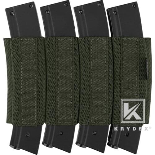 KRYDEX Quadruple Magazine Insert Pouch Spiritus Style 7.25"*4" Elastic Built-in Magazine Holder For Sub Holster Glock MP5 MP7 RG