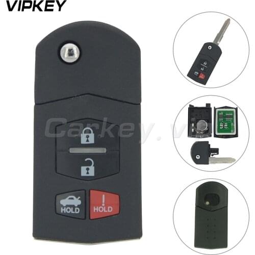 Remotekey BGBX1T478SKE12501 315MHz 4D63 5WK43451 5WK49783 Flip 4 Button Remote Key Fob for Mazda 3 6 MX-5 Miata CX-7 CX-9 RX-8