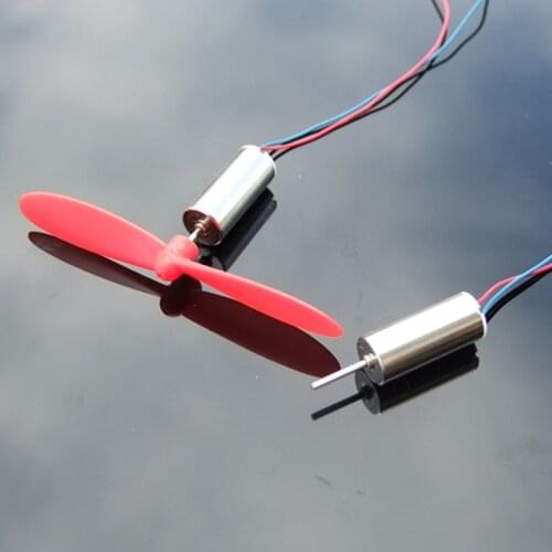 2pcs 716 7mm*16mm Coreless Motor With Propeller DC 3.7V 45000RPM High Speed Strong magnetic for RC Drone Aircraft Helicopter
